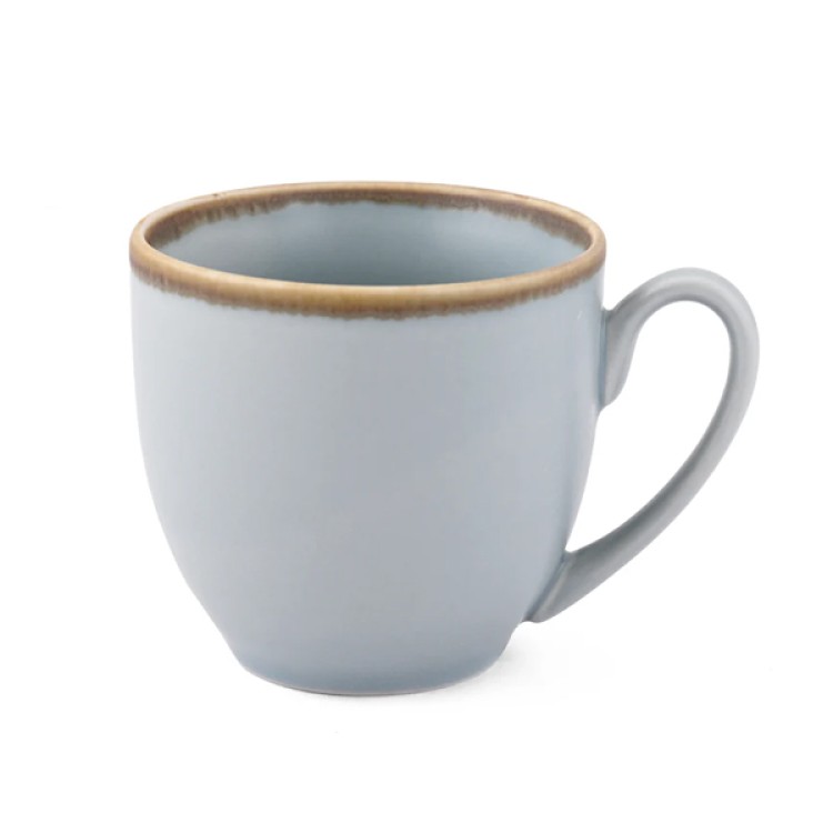 Crackled Blue Matt 12 Pc Cup and Saucer Set