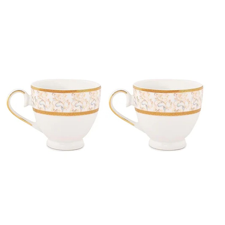 Rainbow Gold Cups & Saucer Set For 6 pc