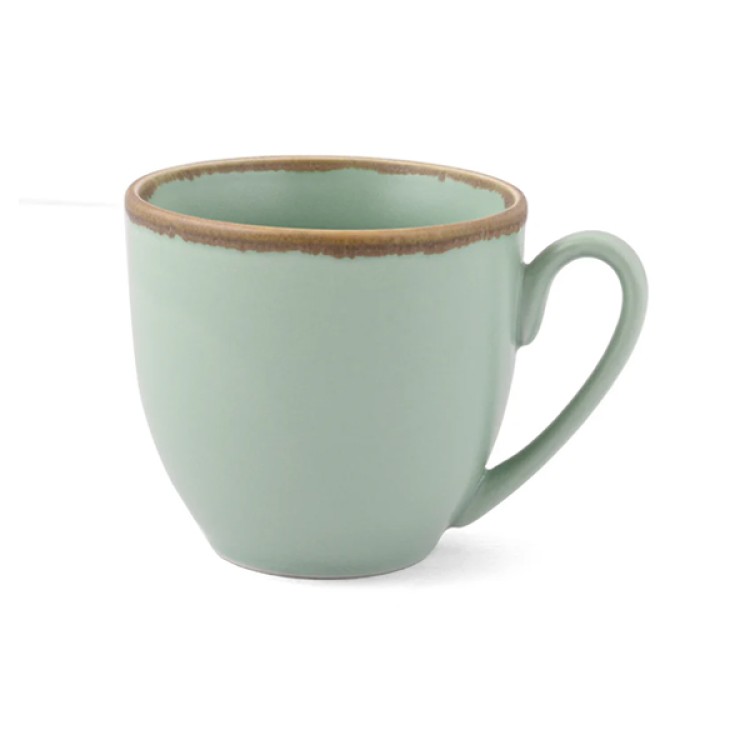 Crackled Green Matt 12 Pc Cup and Saucer Set