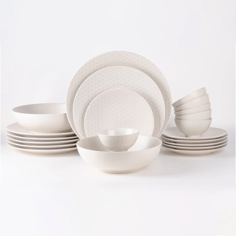 Blooma White  21 Pc Dinner Set