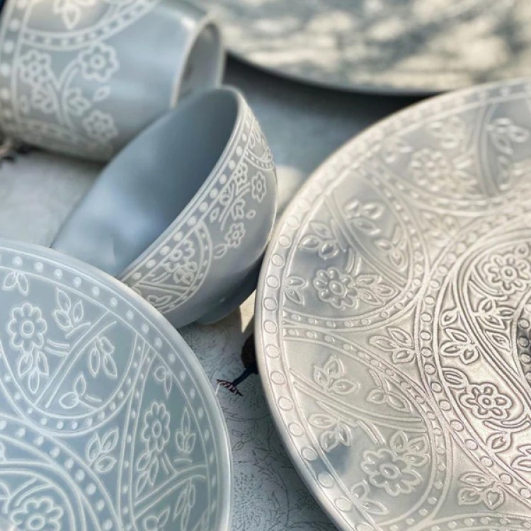 Mila Light Grey 21 Pc Dinner Set