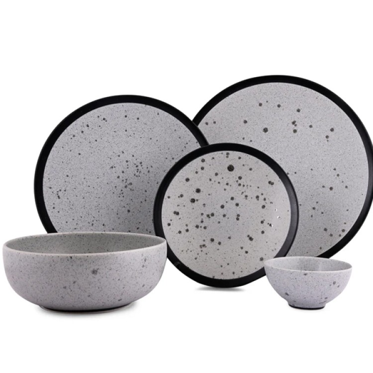 Raw Grey Dinner Set Of 21 Pcs