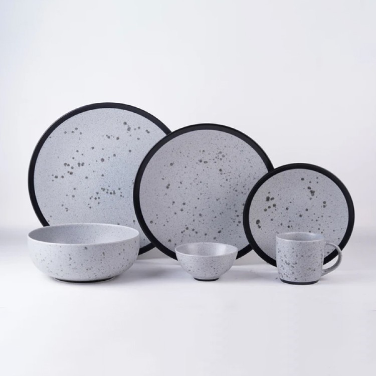 Raw Grey Dinner Set Of 21 Pcs