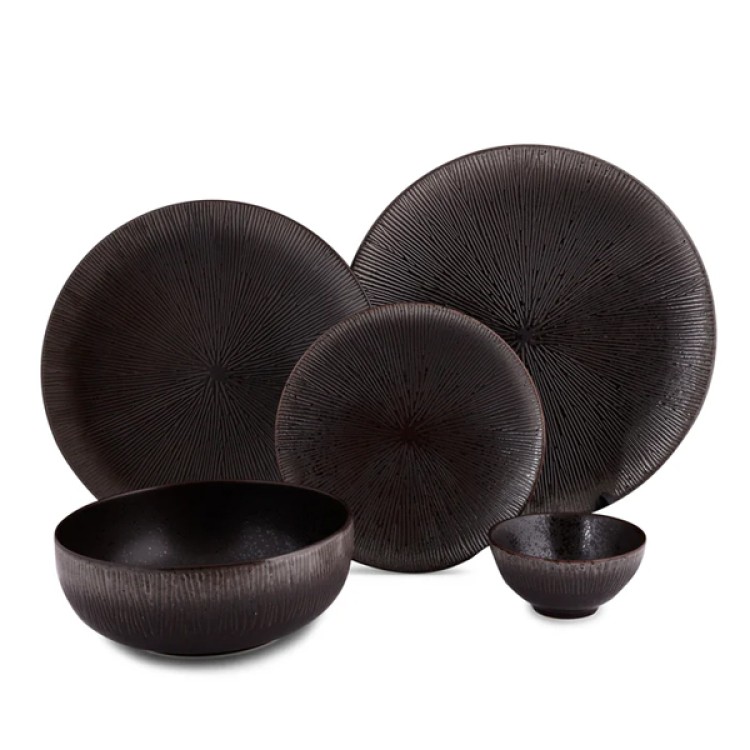 Rustic Brown Dinner Set 21Pc