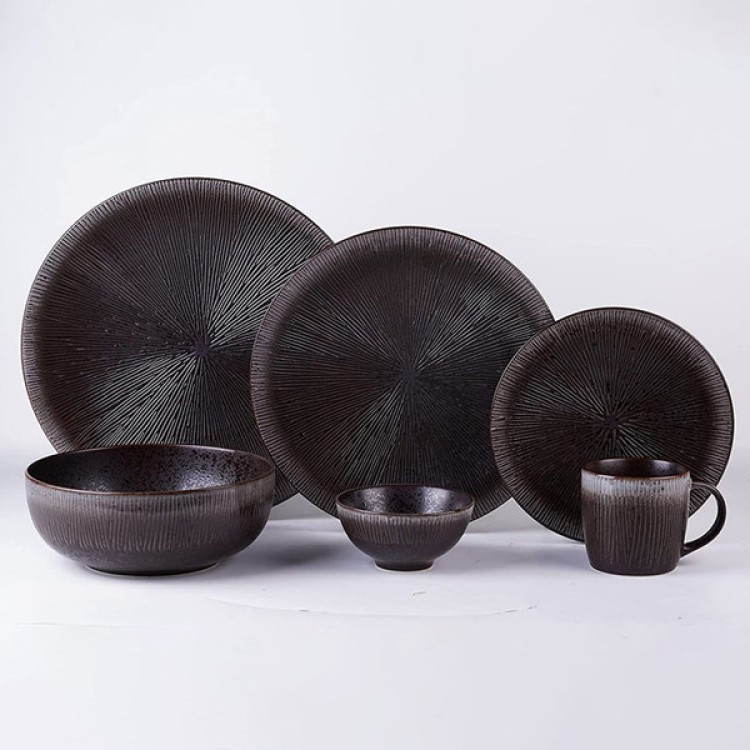 Rustic Brown Dinner Set 21Pc