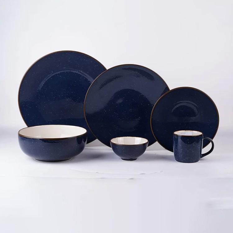 Rustic Navy Dinner Set 21Pc