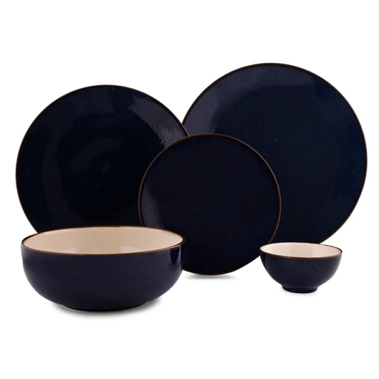 Rustic Navy Dinner Set 21Pc