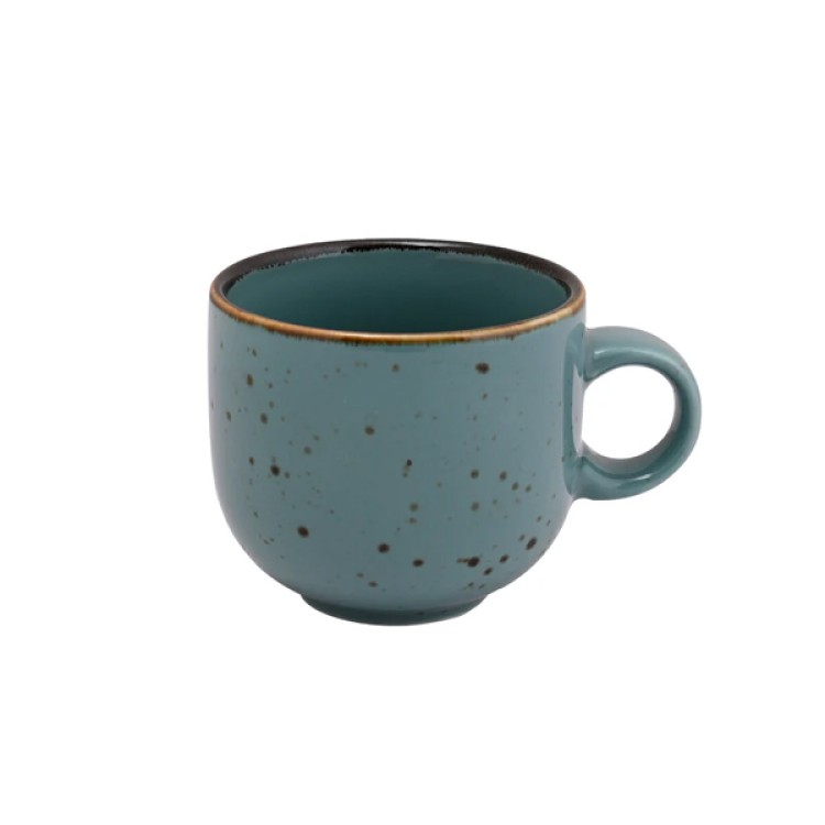 Glossy Green Forest 12 Pc Cup and Saucer Set