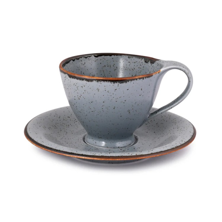 Matt Grey Sky 12 Pc Cup and Saucer Set Ap 119