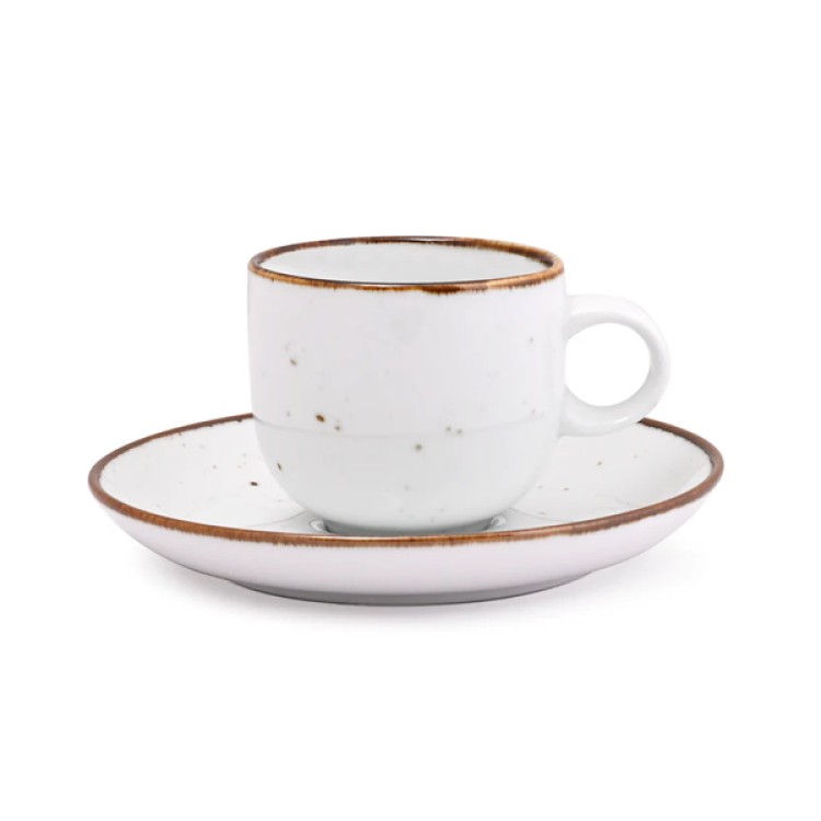 White Sparkle 12 Pc Cup and Saucer Set Ap 102