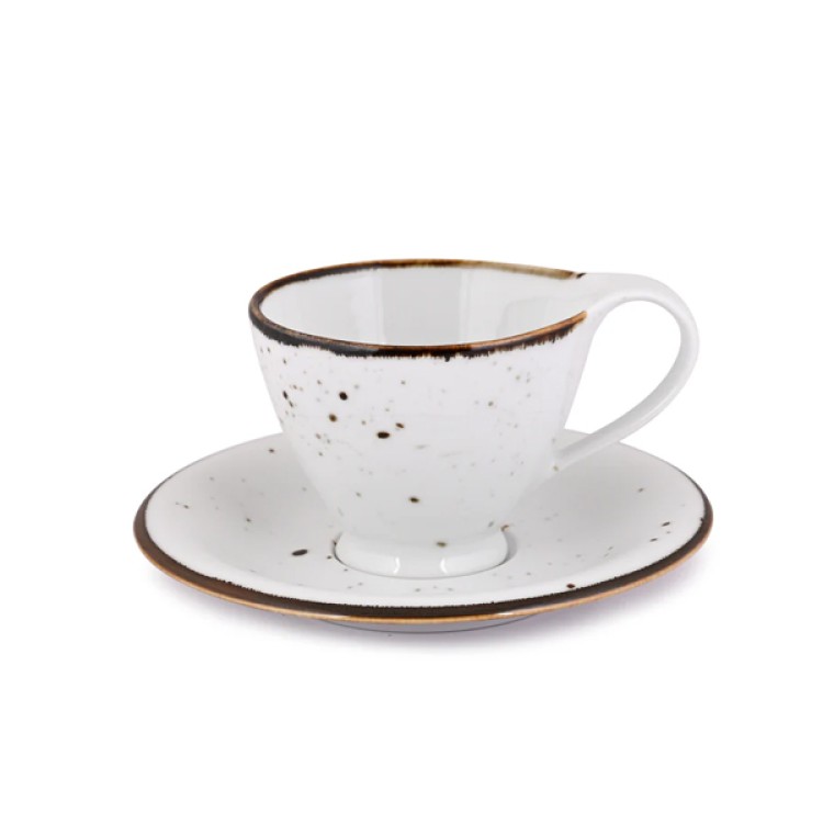 White Sparkle 12 Pc Cup and Saucer Set Ap 119