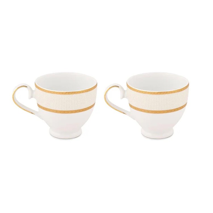 Golden Sand Cups Saucer Set For 6 Pc