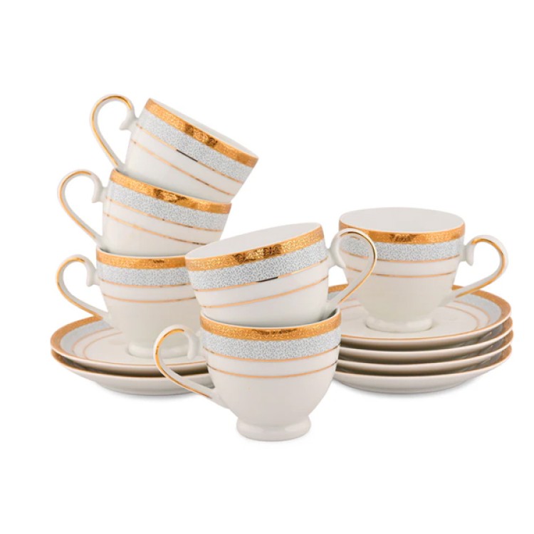 Blue Elegance Cups Saucer Set Of 12 Pcs