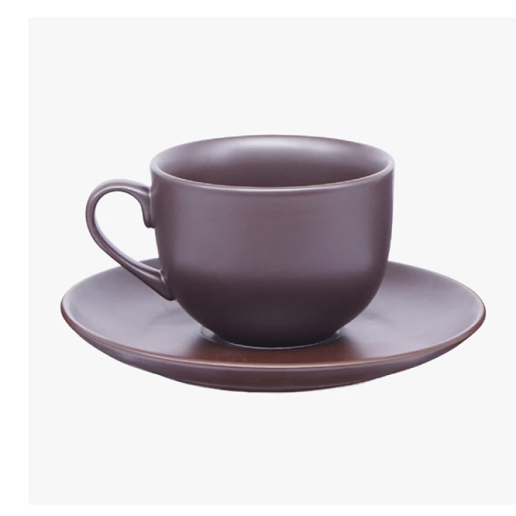 Choco Brown 12 Pc Cup and Saucer Set