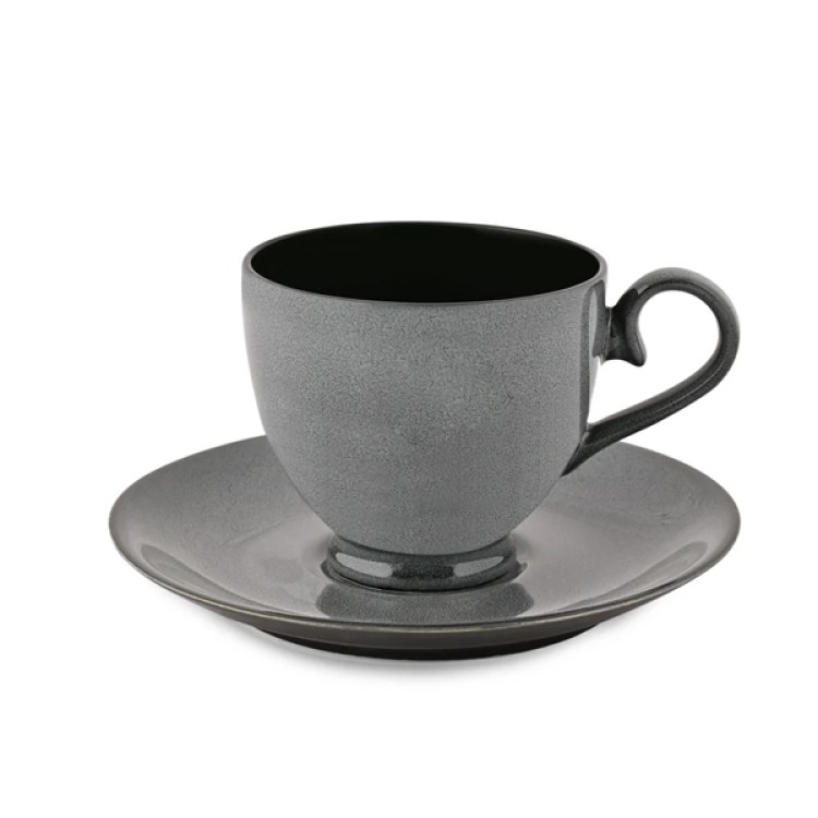 Grey Night 12 Pc Cup and Saucer Set
