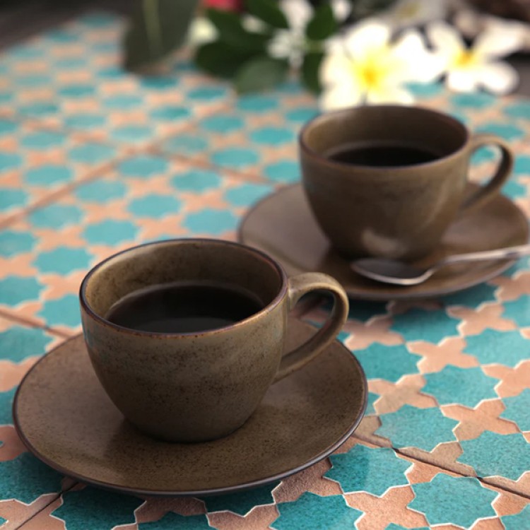 Bio Matt 12 Pc Cup and Saucer Set