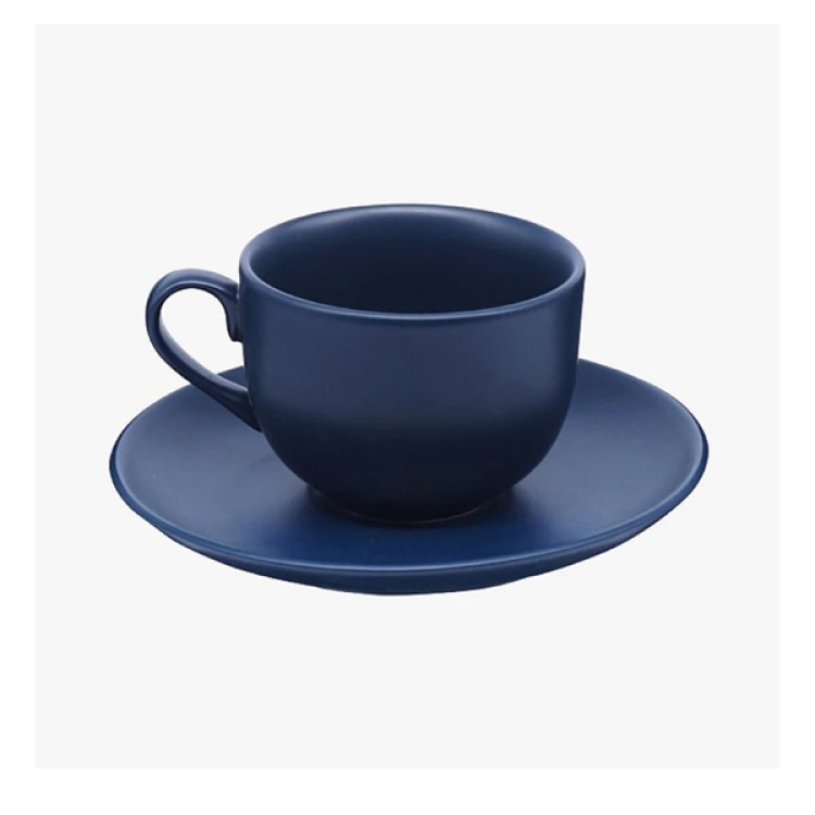 Matt Navy 12 Pc Cup And Saucer Set