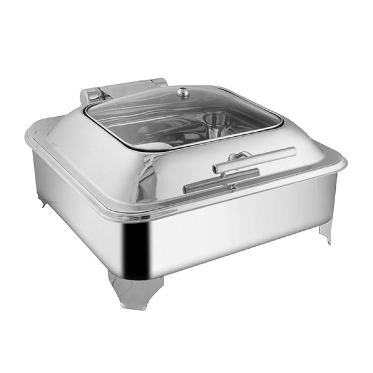 S.S Square Half Glass Chafing Dish We Frame