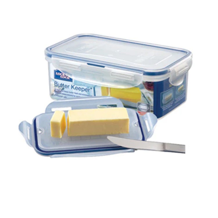 Lock Lock Rectangular Plastic Airtight Food Storage Container with Leak Proof Lid Transparent (750ML + 1.9LTR)