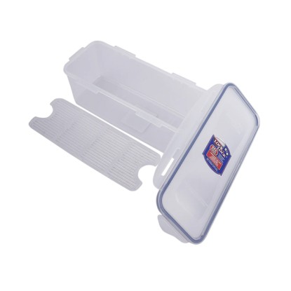 LocknLock Classics Medium Flat Oblong Food Container with Leak Proof Locking Lid and Tray