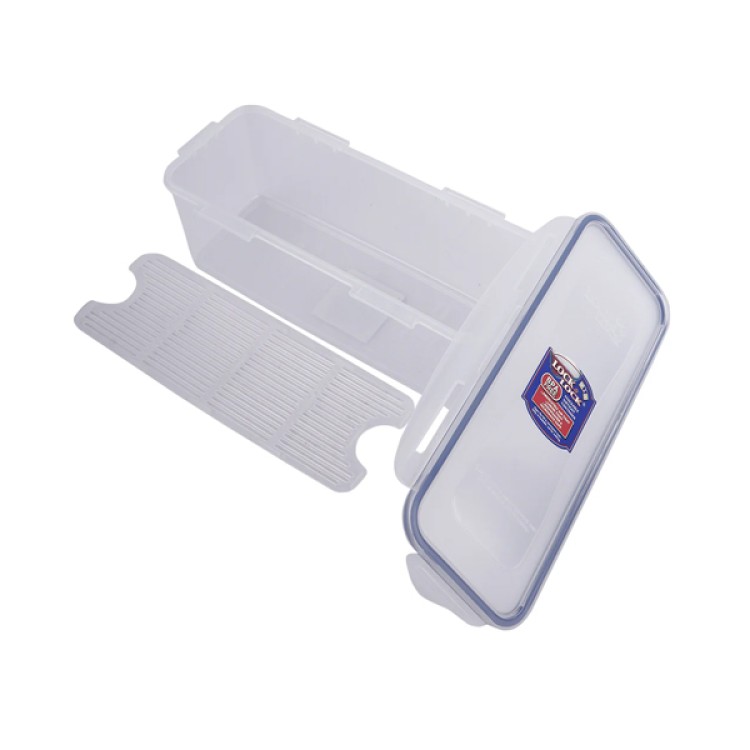 LocknLock Classics Medium Flat Oblong Food Container with Leak Proof Locking Lid and Tray