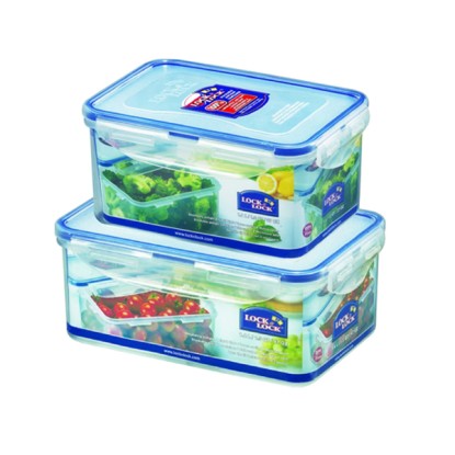 LocknLock Plastic Refrigerator Airtight Container Set 1.1LTR 1.4LTR