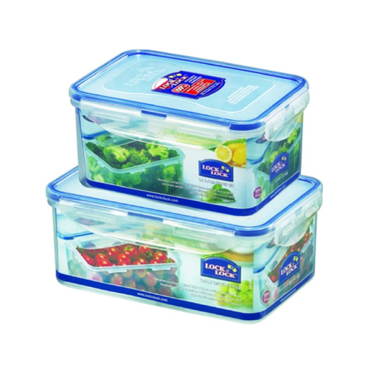 LocknLock Plastic Refrigerator Airtight Container Set 1.1LTR 1.4LTR