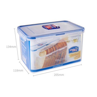 LocknLock Classics Rectangular Plastic Airtight Bread Storage Container 1.9 Liter