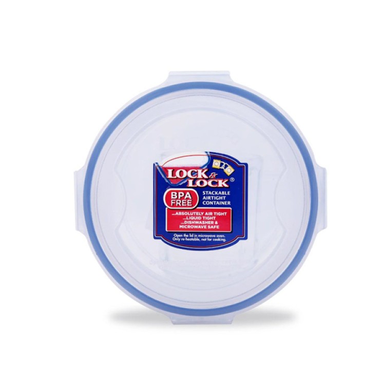 LocknLock Classics Extra Large Round Food Container with Leak Proof Locking Lid Clear