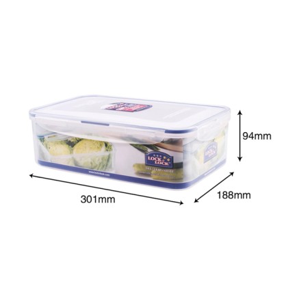 LocknLock Classic Large Semi-tall Rectangular Flat Food Container with Tray
