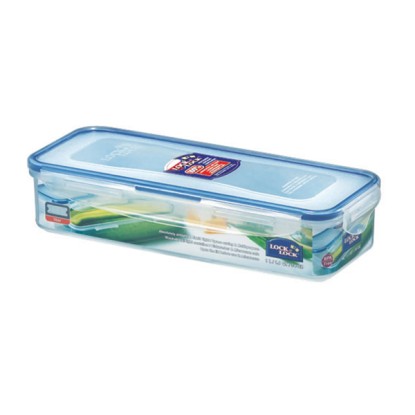LocknLock Classics Small Flat Oblong Food Container with Leak Proof Locking Lid and Tray