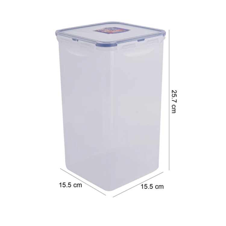 LocknLock Classics Square Plastic Airtight Food Storage Container 4 Liter